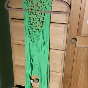 Green Lacey tank top